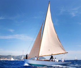 Sailboat at sea Stock Photo 02