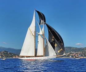 Sailboat at sea Stock Photo 03