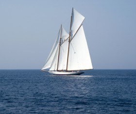 Sailboat at sea Stock Photo 04