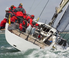 Sailboat at sea Stock Photo 06