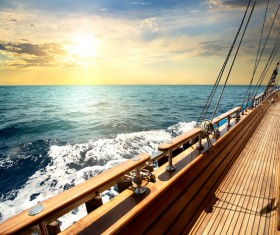 Sailboat deck Stock Photo