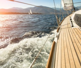 Sailboat left close-up Stock Photo 02