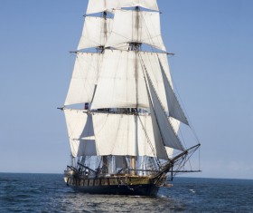 Sailboat on the sea Stock Photo 02