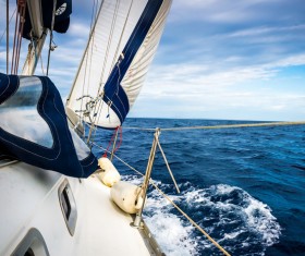 Sailboat right close-up Stock Photo