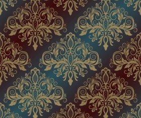 Seamless Damask Wallpaper vector 01