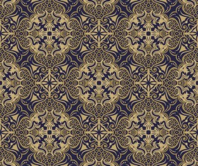 Seamless Damask Wallpaper vector 02