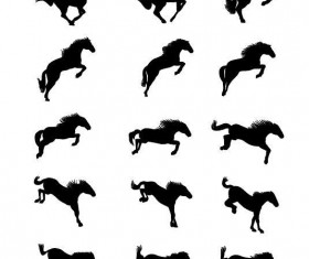 Set of horse silhouette vector material 03