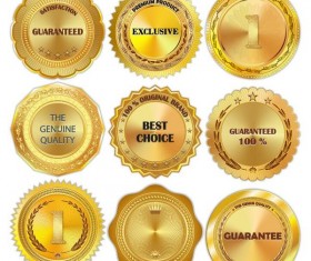 Shining golden badge vectors
