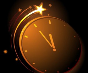 Shining stars with clock vector background
