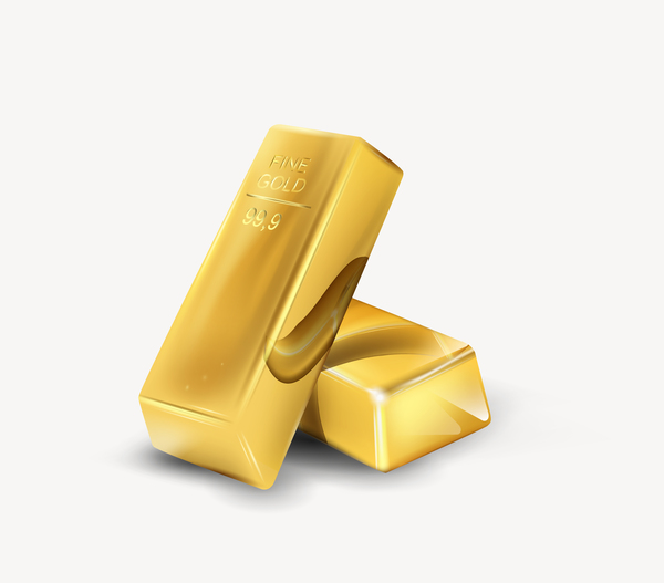 Shiny gold bar vector illustration 05