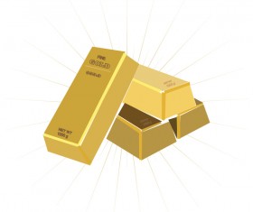 Shiny gold bar vector illustration 07