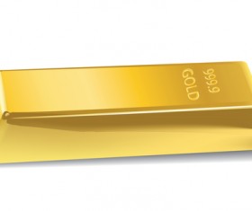 Shiny gold bar vector illustration 08