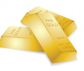 Shiny gold bar vector illustration 14