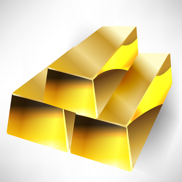Shiny gold bar vector illustration 16