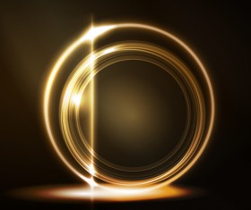 Shiny light ring with dark background vector