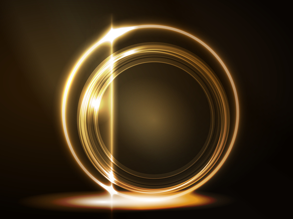 Shiny light ring with dark background vector