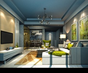 Simple and stylish interior Stock Photo 02