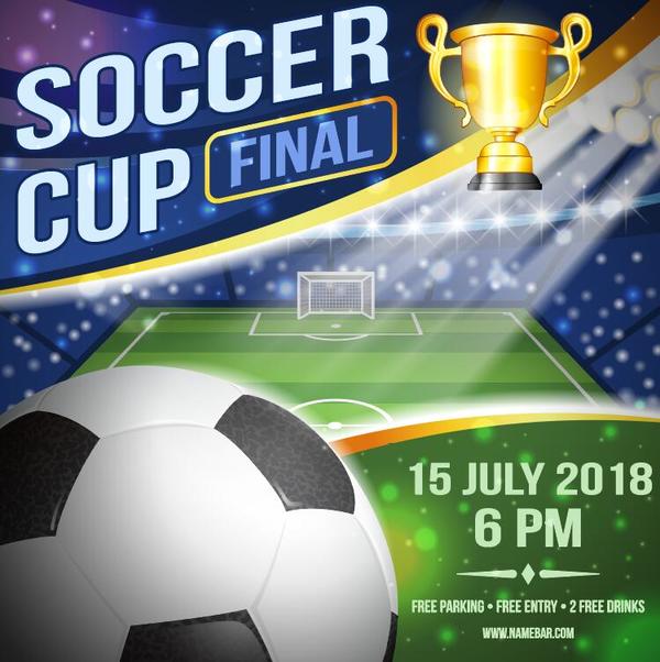 Soccer cup final poster vector