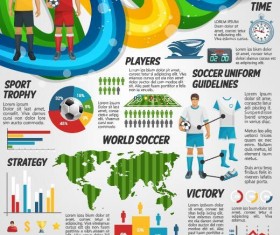 Soccer infographic template vector material 04