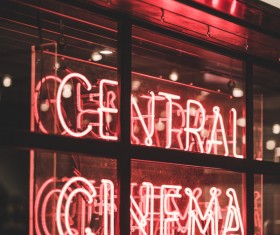 Sparkling neon lights decoration Stock Photo