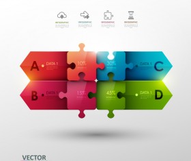 Statistick puzzle infographic vectors 01