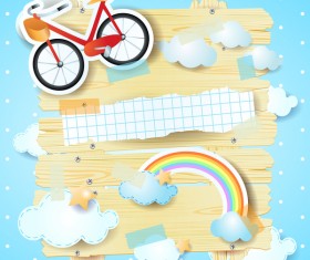 Sticker painting vector material