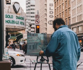 Street painter Stock Photo