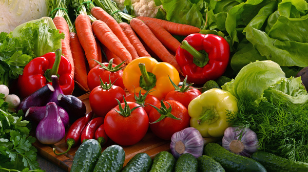 Summer fresh organic vegetables fruits Stock Photo 04