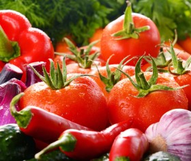 Summer fresh organic vegetables fruits Stock Photo 08