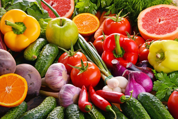 Summer fresh organic vegetables fruits Stock Photo 10
