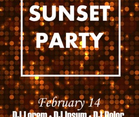 Summer party poster with neon background vector