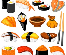 Sushi japanese cuisine illustration vector