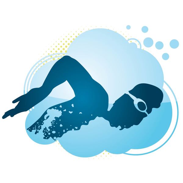 Swimmer silhouette vector material