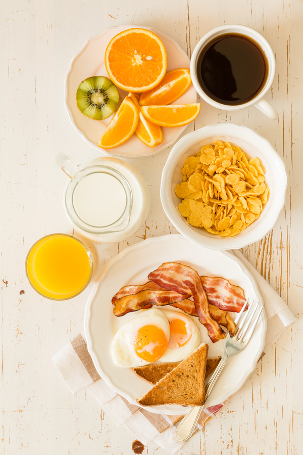 Traditional american breakfast Stock Photo 04