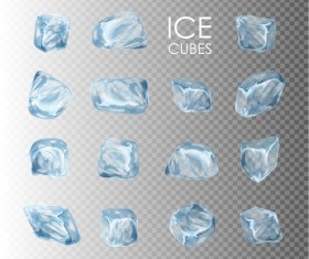 Transparent Ice cubes vector illustration 01