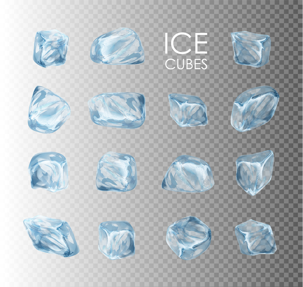 Transparent Ice cubes vector illustration 01