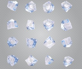 Transparent Ice cubes vector illustration 02