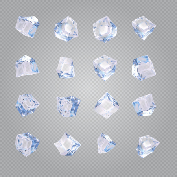 Transparent Ice cubes vector illustration 02
