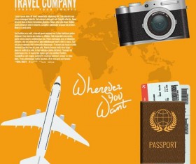 Travel company poster vector template