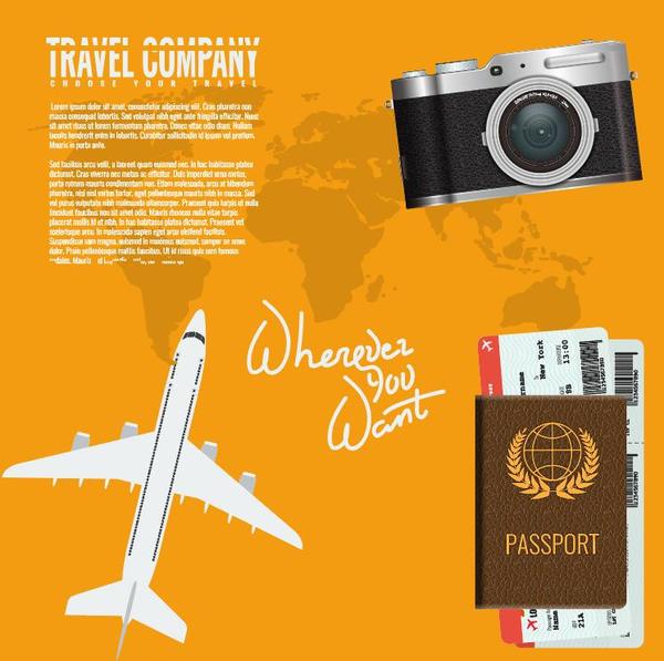 Travel company poster vector template