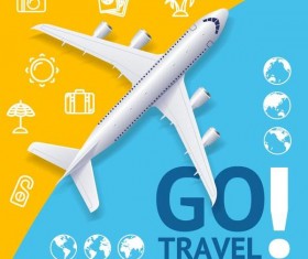 Travel poster template design vector