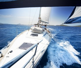 Traveling on the sea Sailboat Stock Photo 01