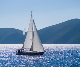 Traveling on the sea Sailboat Stock Photo 02