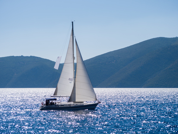 Traveling on the sea Sailboat Stock Photo 02