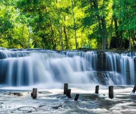 Tropical rainforest waterfall Stock Photo 02