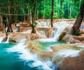 Tropical rainforest waterfall Stock Photo 04