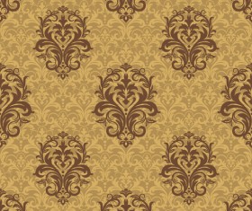 Vintage background with damask pattern in retro style vector