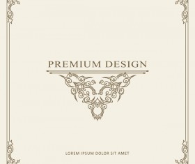 Vintage decor frame with beige background vector 02