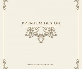 Vintage decor frame with beige background vector 03