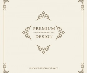 Vintage decor frame with beige background vector 07